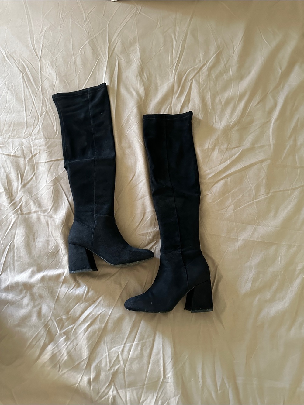 Steve Madden Black Over-the-Knee Block Heel Boots - Women